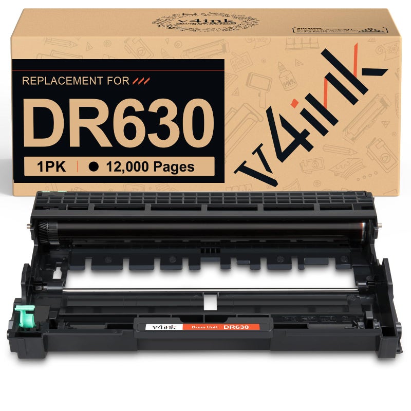 V4INK Compatible DR-630 Drum Replacement for Brother DR630 DR660 Drum for Brother HL-L2300D HL-L2320D HL-L2340DW HL-L2360DW HL-L2380DW MFC-L2700DW MFC L2720DW L2740DW DCP-L2520DW DCP-L2540DW Printer - Image 1